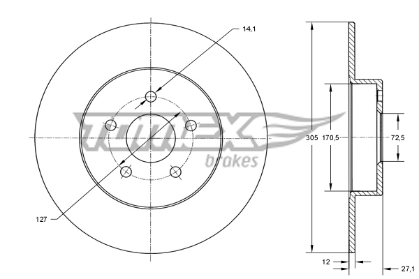 Brzdový kotouč TOMEX Brakes